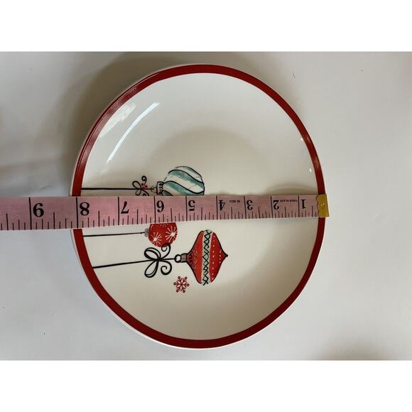 American Atelier CHRISTMAS Salad Plate Set of 4 Stockings Ornament Desert Dishes - Picture 7 of 9